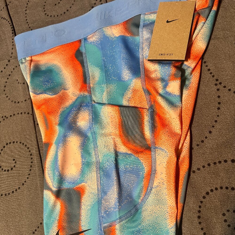 NIKE PRO DRI FIT TIGHT FIT TRAINING PRINT #664 MULTICOLOR SHORTS SIZE M MEN $40